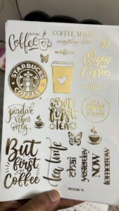 Coffee & Tea Quotes Metallic Sheet