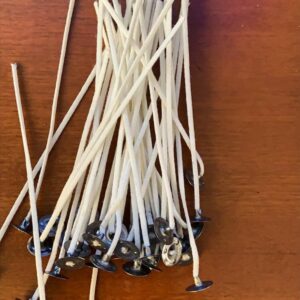 8-Inch Pre-Waxed Cotton Candle Wicks (Pack of 50) – with Sustainers