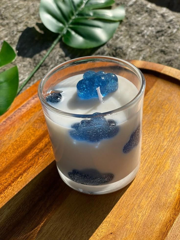 Cloud Candle – Blue Wax Embeds, Scented