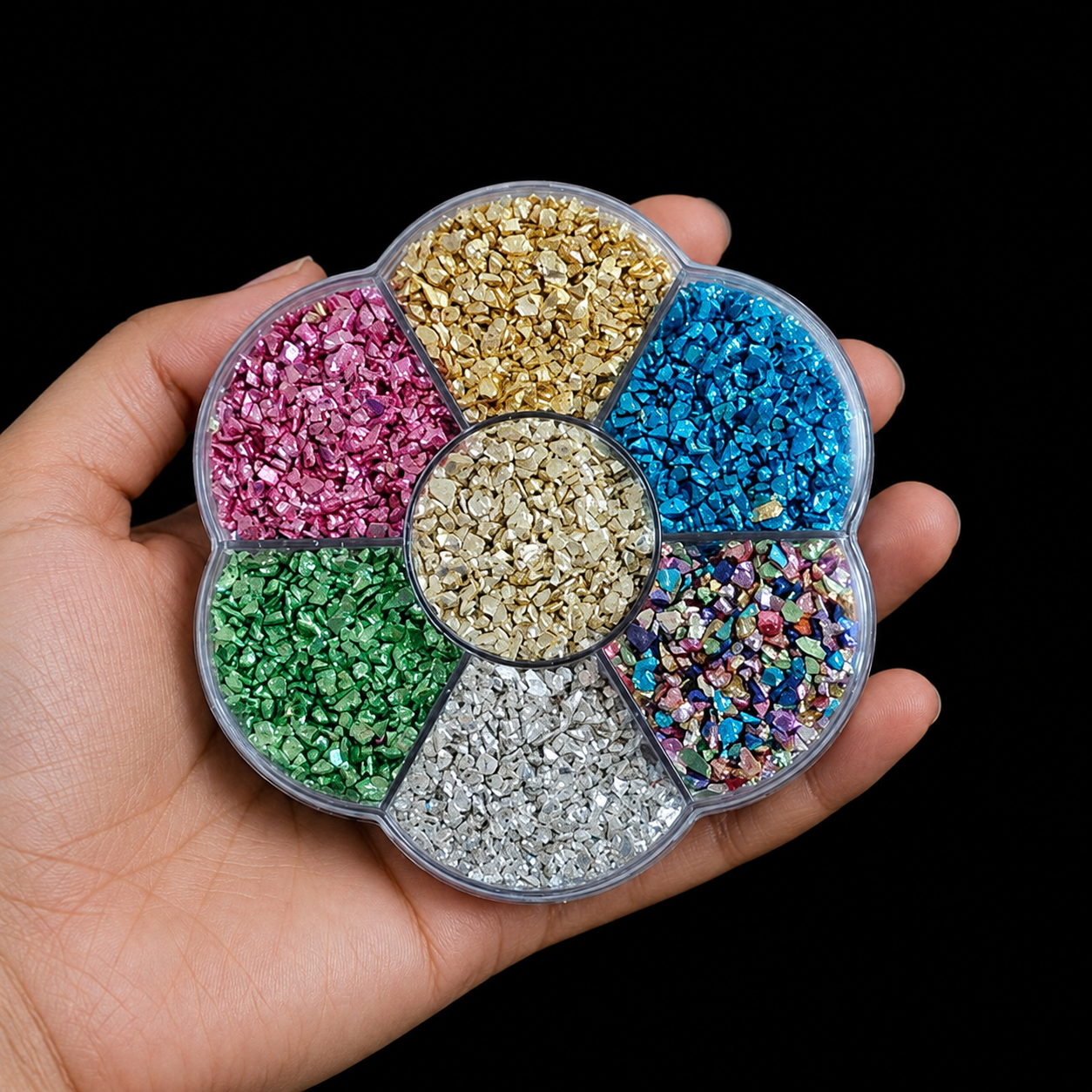 Granules box for resin art